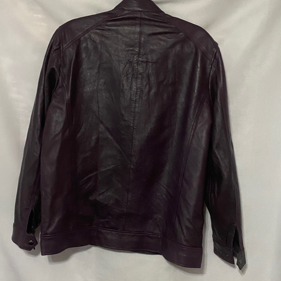 EAST INDIA LEATHER CO WO SIZE XL Purple Leather Jacket with Zipper Details EUC - Picture 10 of 11
